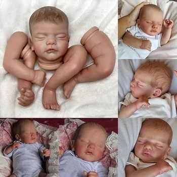 18 Дюймовые наборы для перерождения кукол с росписью своими руками Реалистичная сборка куклы-перерожденца с нарисованными волосами, включая брови и ресницы Высокого качества