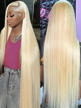 32-дюймовый прямой парик с кружевом спереди, бразильский парик с кружевом спереди 13x4, предварительно выщипанный Боб, парики для чернокожих женщин, человеческие волосы 180 плотности