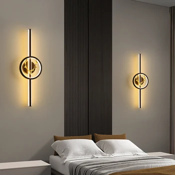 Настенный светильник для гостиной со светодиодным ТВ-фоном, настенный светильник Gold Blakc, роскошные прикроватные лампы для спальни, длинный настенный светильник Nordic Deer