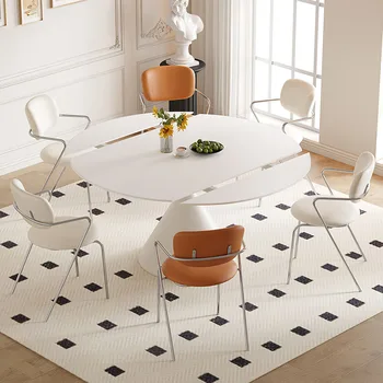 Обеденные столы по центру, передвижной стол, роскошный круглый стул у стены в гостиной, обеденные столы, Офисная мебель для дома Mesa Redonda