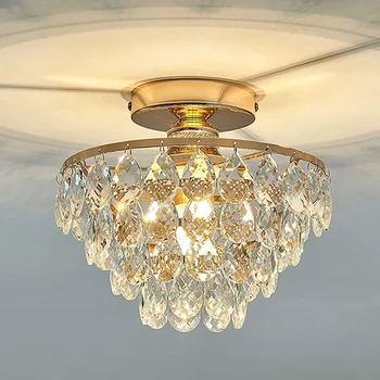 Золотой роскошный Хрустальный декоративный светильник в США, Потолочный светильник в коридоре домашней спальни отеля, 27 Черная лампа из магазина одежды