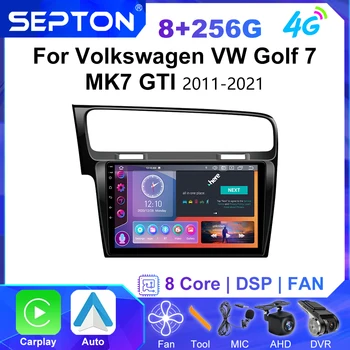 Автомагнитола SEPTON Android Для Volkswagen VW Golf 7 MK7 GTI 2011-2021 Carplay GPS Стерео Видеоплеер Мультимедийное Головное Устройство 2Din