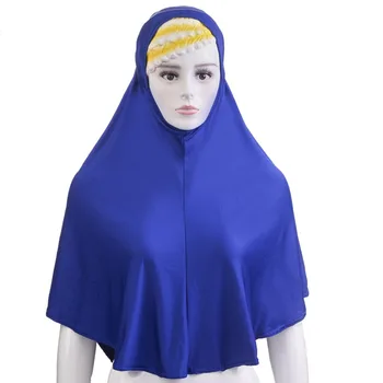 Рамадан Химар Цельный Мгновенный Накладной Хиджаб Шарф Тюрбан Мусульманские Женщины Молитвенная Исламская Шаль Паранджа Никаб Арабские Шапки С Полным Покрытием