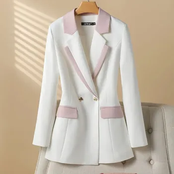 2023 Весна Осень Новый блейзер Куртка Женская одежда Французский костюм Пальто Корейский костюм Пальто Женская офисная белая верхняя одежда