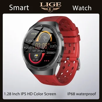 LIGE 2024 Новый силиконовый ремешок Цифровые часы Мужские Спортивные часы Электронные светодиодные Мужские Смарт-часы для мужчин Водонепроницаемые Bluetooth