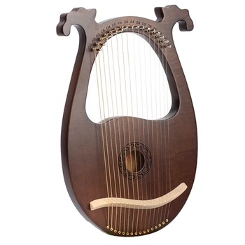 Лира-арфа, 16-струнный струнный инструмент из красного дерева, корпус Струнного инструмента С ключом для настройки и запасными струнами