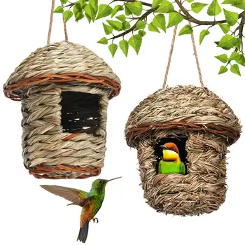 Дом Колибри Птичье гнездо Открытый Подвесной Натуральный Скворечник Птичья Хижина