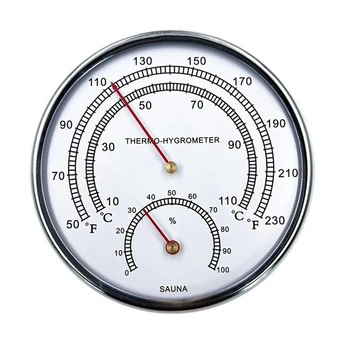 Термометр Сауна Термометр по Фаренгейту Гигротермограф с внутренним циферблатом Инструмент для измерения температуры