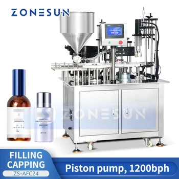 Автоматическая машина для розлива и укупорки бутылок ZONESUN, Моноблочный розлив, Универсальное упаковочное оборудование для косметических продуктов ZS-AFC24