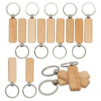 Заготовки для гравировки по дереву, прямоугольная заготовка для деревянной цепочки для ключей, деревянные заготовки для брелоков, 20 упаковок (ширина: 0,7 дюйма)