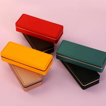 Многоцветный металлический прямоугольный ящик для хранения Контейнер с крышкой Маленькие жестяные коробки Пустые контейнеры Ящик для хранения Кейс Органайзер