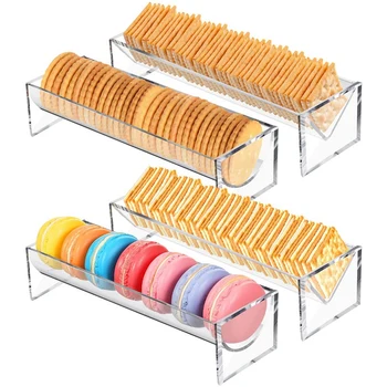 Прозрачный поднос для крекеров из 4 частей, прямоугольный держатель для крекеров, Акриловый поднос для сервировки, подставки для продуктов питания для вечеринки