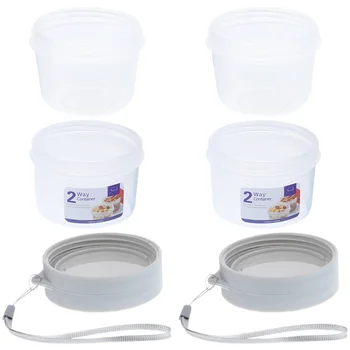 2 комплекта стаканчиков для йогурта для завтрака, переносной двухслойный контейнер для хлопьев и молока