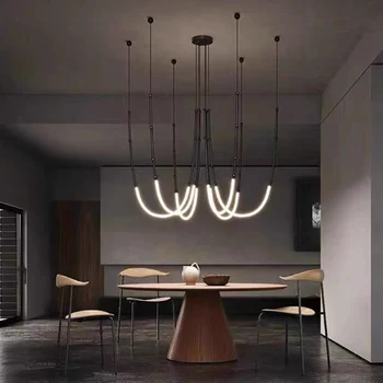 Дизайнерский светильник для гостиной и столовой Новой виллы, Двухуровневое здание, лестница Lotf, креативная бамбуковая люстра