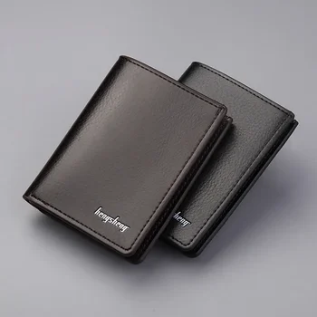 Новый мужской кошелек, тонкая вертикальная сумка с несколькими картами, короткий корейский ретро-кошелек, модный портативный однотонный цвет