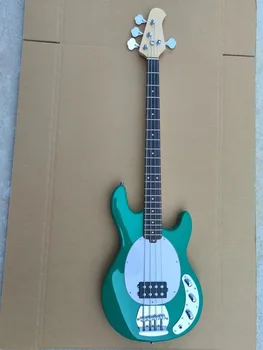 Оптовая продажа бас-гитары StingRay 4 Musician Green Electric Bass Лучший инструмент с активным звукоснимателем, реальное фото, Бесплатная доставка
