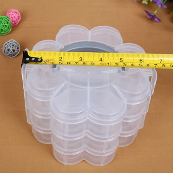 3-Уровневый Прозрачный пластиковый штабелируемый органайзер для хранения шкатулок для хобби и рукоделия, контейнер-футляр для ювелирных изделий - Прозрачный