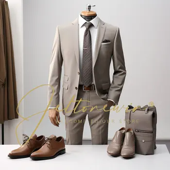 Бутик (блейзер + брюки) Мужской Элегантный модный костюм высокого класса в британском стиле, простой повседневный костюм шафера для джентльмена, костюм-двойка