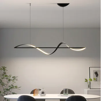 Подвесные светильники в скандинавском минималистичном стиле в полоску для столовой, гостиной, спальни, салона, домашнего декора, люстр, светильников для внутреннего освещения