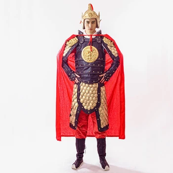 Костюмы на Хэллоуин, винтажная одежда сегуна, Пальто + Шляпа + Плащ + Внутренняя одежда, Древнекитайский костюм, доспехи китайского генерала-воина.