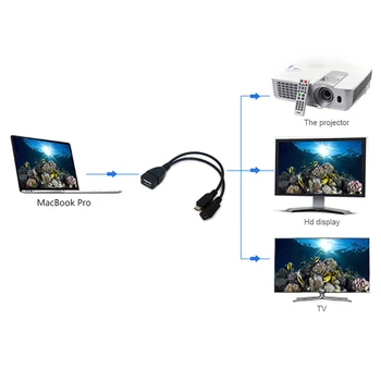 Кабель-адаптер Micro HDMI-совместимый разъем D с HDMI-совместимым разъемом A