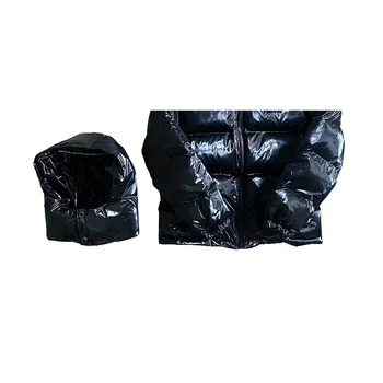 92.UK Дизайнерское пальто, блестящая черная куртка Irongate, съемный капюшон, вышивка высшего качества, европейский размер XS-XL