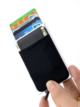Новый алюминиевый кошелек, эластичная задняя сумка, держатель для кредитных карт, Rfid-кошелек, автоматический всплывающий чехол для банковских карт, органайзер, кошельки