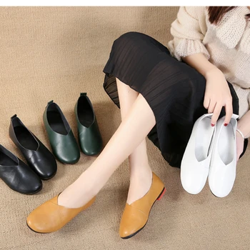 Женские тонкие туфли с мягкой подошвой, новинка осени 2023, обувь на плоской подошве с круглым носком, удобная повседневная дышащая обувь для женщин