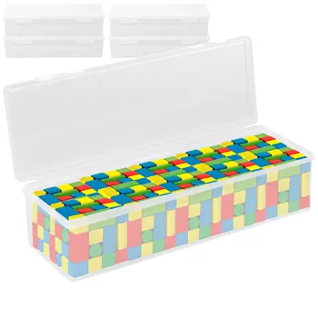 4шт Ящик для хранения строительных блоков объемом 1560 л Пластиковый прозрачный ящик для хранения с крышками, Штабелируемый Пластиковый органайзер для многоразовых мелочей