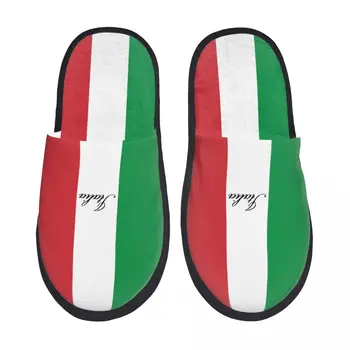 Итальянский Флаг Италии Italia Зимние хлопчатобумажные домашние тапочки для гостиной, уютные тапочки с эффектом памяти, нескользящие