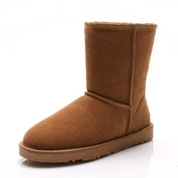 Новая зимняя женская обувь из натуральной кожи 2023 года, модные женские зимние ботинки из толстого плюша для женщин, теплая обувь