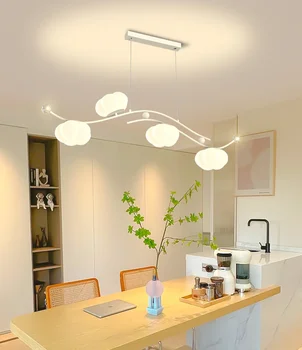Современная минималистичная лампа для столовой Люстра для домашнего бара Creative Cotton Cloud в кремовом стиле Лампы для столовой