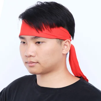 Спортивная повязка на голову, галстук из полиэстера, не впитывающий пот, спортивная повязка на голову, повязка на голову для занятий йогой и фитнесом (красный)