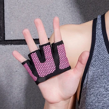 Перчатки на половину пальца Мужские Женские для тренировок, перчатки для поднятия тяжестей, бодибилдинга, защита рук