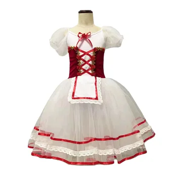 Красное платье Балерины Для девочек, взрослых Женщин, детское балетное платье, современный танцевальный костюм, костюмы для выступлений с лебедями-Балеринами