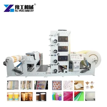 YG Высокоэффективная машина для флексографской печати в рулонах полиэтиленовых этикеток, автоматический флексографический принтер для бумажных стаканчиков и кофейных чашек