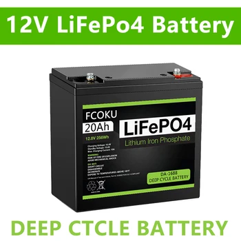 Литий-железо-фосфатная батарея 12 В 20 Ач, встроенная в BMS, для детских скутеров, замена лодочного мотора, перезаряжаемая батарея LiFePO4 12,8 В