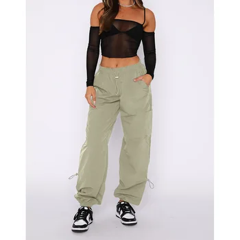 Весенние женские брюки-карго в стиле хип-хоп, уличная одежда, Универсальные Модные брюки с завязками на ногах, спортивные брюки с эластичной резинкой на талии, женские шикарные брюки