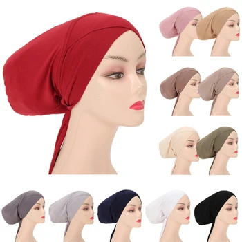 Новая Мягкая Модальная Мусульманская Шапка-Тюрбан, Внутренняя Шапка-Хиджаб, Исламская Шапка-Шарф, Внутренняя Шляпа-Ниндзя, Женская Повязка На Голову Turbante Mujer