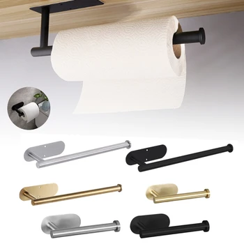 Самоклеящийся держатель для туалетной бумаги, держатель для рулонной бумаги из нержавеющей стали, без перфоратора, Настенный диспенсер для полотенец для кухонного туалета