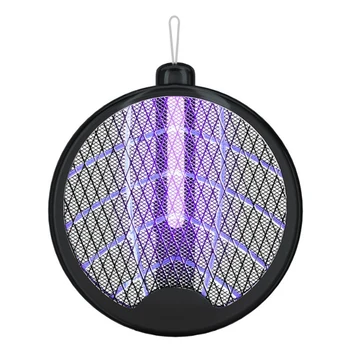 Электрическая мухобойка от комаров 3000 В с лампой USB Перезаряжаемая Складная Мухобойка Летняя Мухобойка