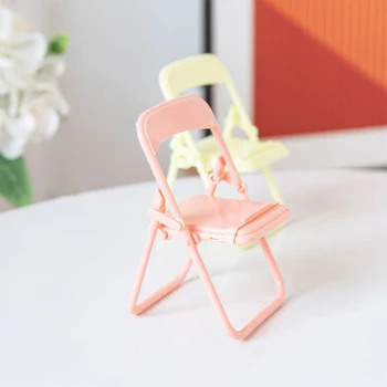 4шт Мини-подставка для телефона в форме складного стула с возможностью регулировки угла наклона, кронштейн для телефона для домашней спальни