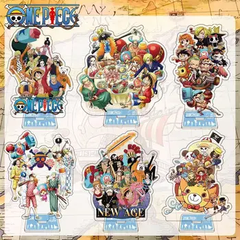 Цельная Стоящая открытка Luffy, Прозрачный Акриловый Стоящий Орнамент, Двусторонний Узор, Коллекция аниме-персонажей, Игрушка