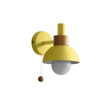 Лампа для прохода на крыльцо в гостиной, Скандинавский минимализм, Современная прикроватная лампа для спальни, настенный светильник Macaron (желтый)