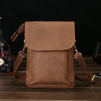 Мужская поясная сумка из натуральной кожи, мужская поясная сумка для путешествий в винтажном стиле, европейские мужские уличные сумки для телефонов с плечевым ремнем