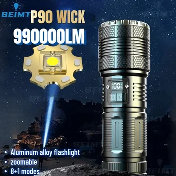 990000Л Самые мощные 1000 Вт Сверхяркие светодиодные Тактические фонари Батарея 18650 Водонепроницаемые Аварийные Прожекторы