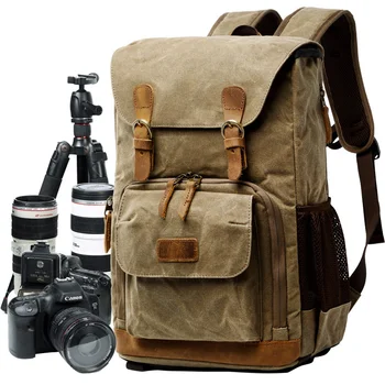 сумка для фотоаппарата, холст, батик, водонепроницаемая фотография, износостойкая большая фотокамера для Fujifilm, Nikon, Canon, Sony, рюкзак