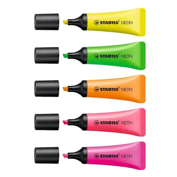 1 шт. Stabilo Неоновый цветной маркер, Маркерная ручка, наконечник стамески для рисования, Офисная бумага, копия, факс, школа F826