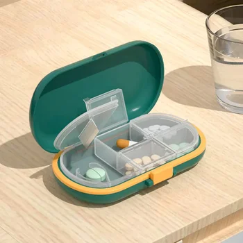 Портативный для путешествий С контейнером, резаком для хранения таблеток, пластиковой коробкой для таблеток, органайзером для таблеток, сетками для таблеток, коробками для лекарств, таблетками, таблетками 4/6