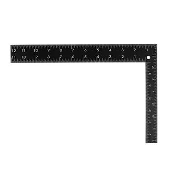 Диапазон измерения 0-30 см, 0-20 см, L-образный дизайн, квадратная линейка, черный